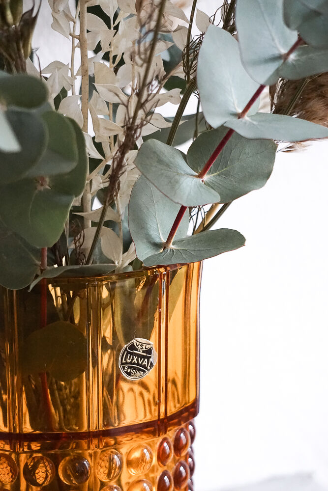 Igor Art Deco vase in Val Saint Lambert crystal, topaz color