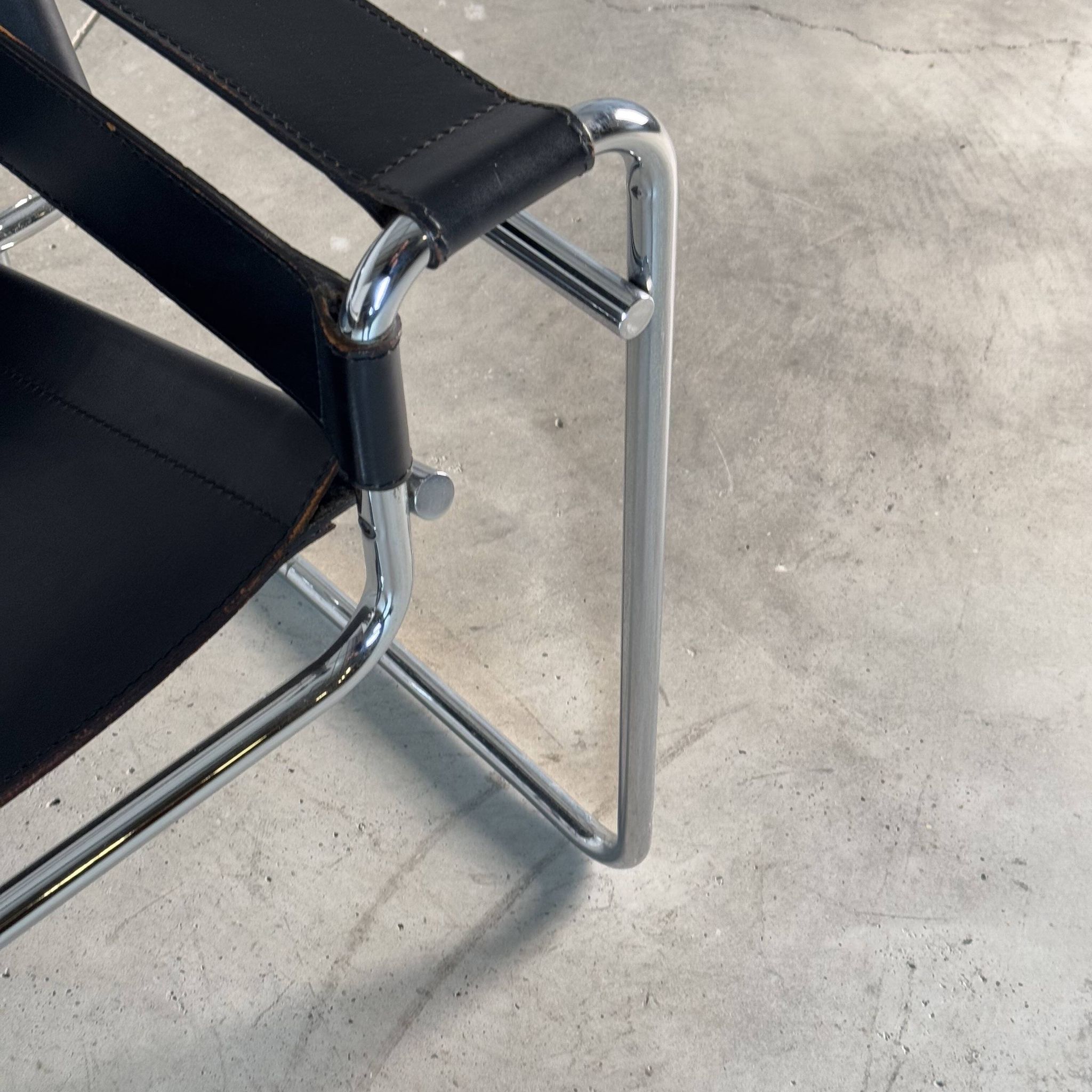 Marcel Breuer Wassily Chair for Gavina, Bauhaus Icon in Leather, 1960s
