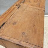 Double school wood desk from 1880 for decoration