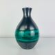 1950s black and green ceramic vase, vintage