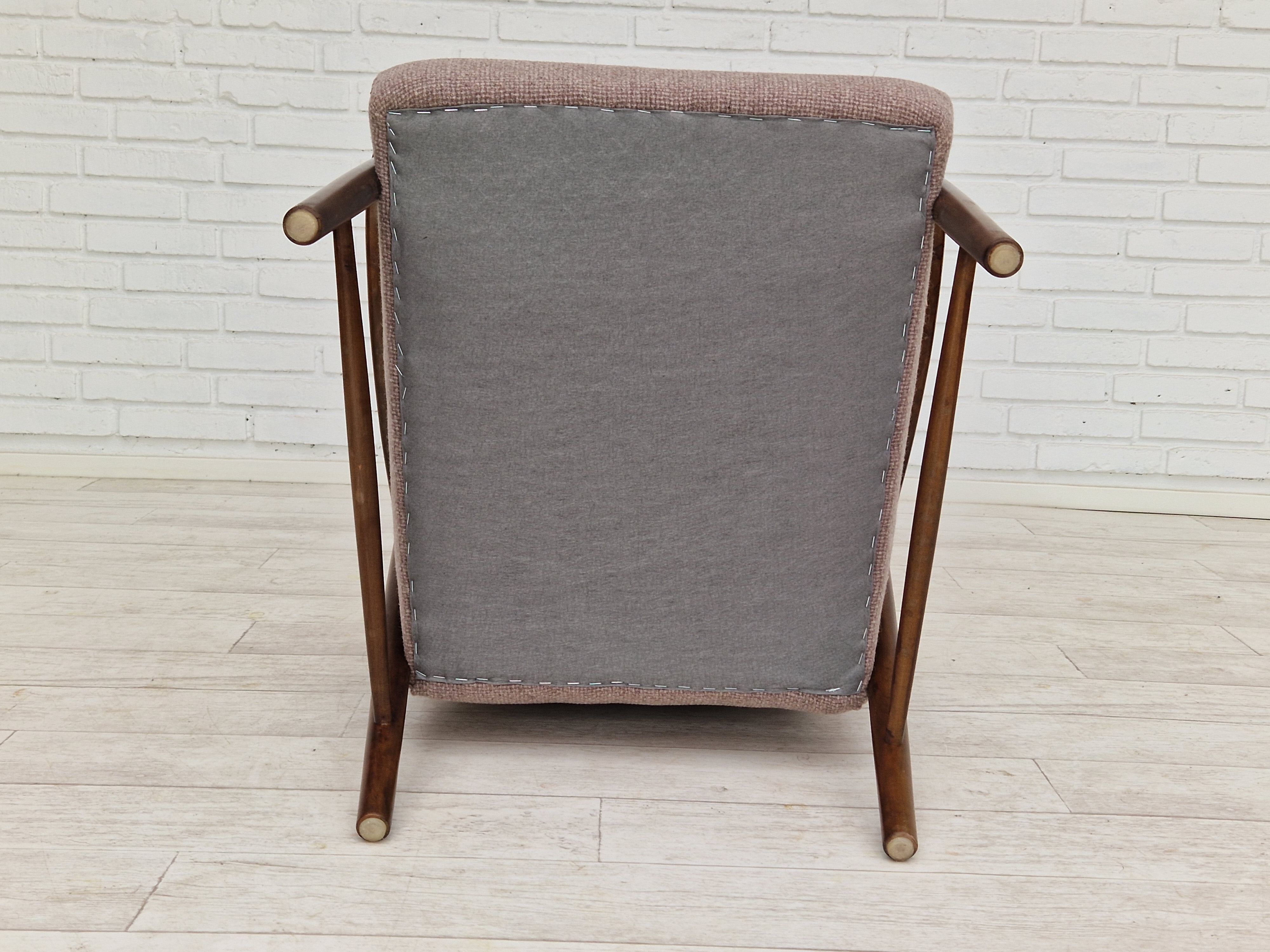 1960s, Swedish design, high-back armchair, furniture wool.