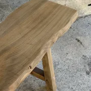 Banc en noyer design brutaliste années 50 