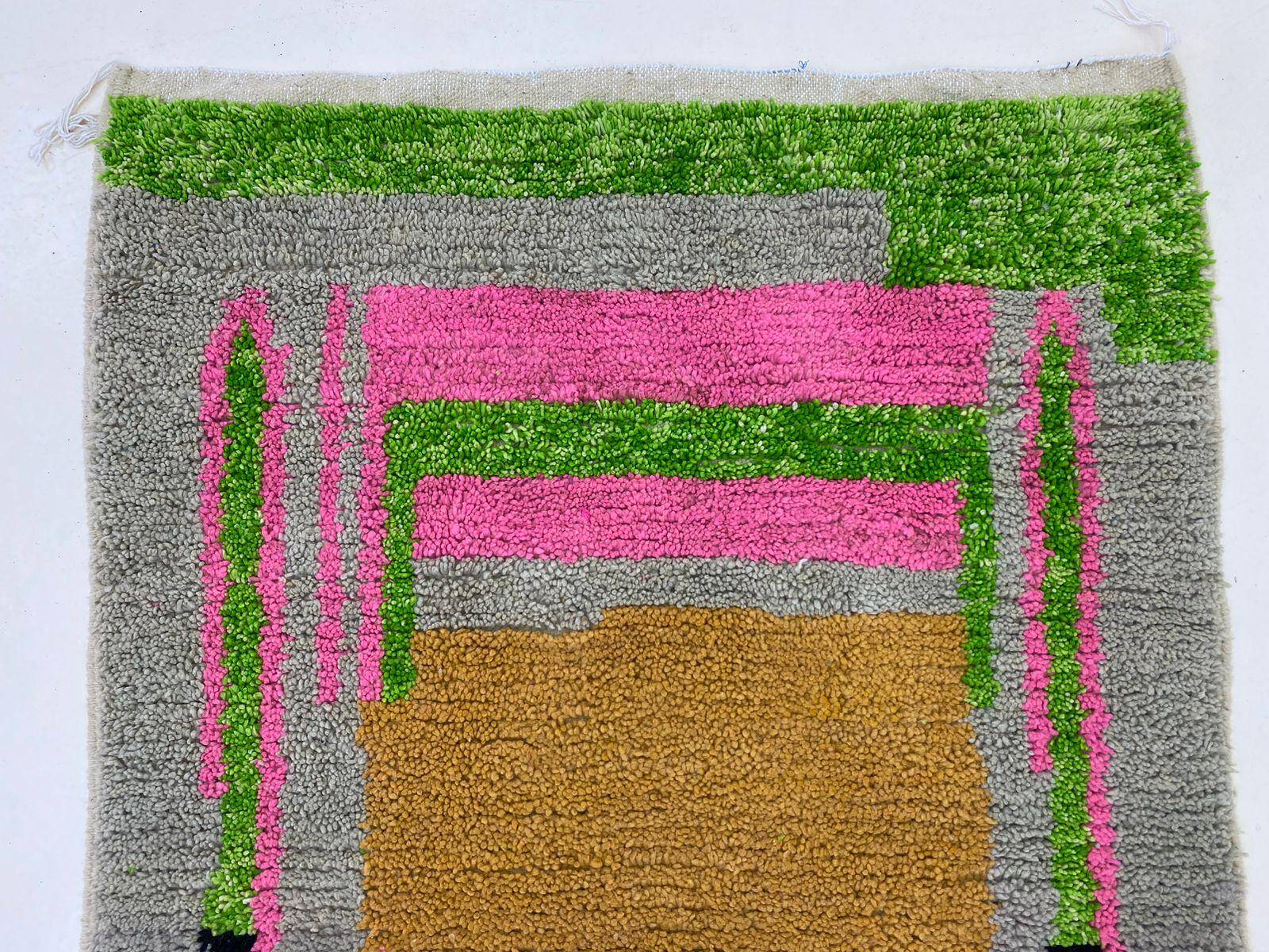 Traditional Berber rug in natural wool 3x2 m