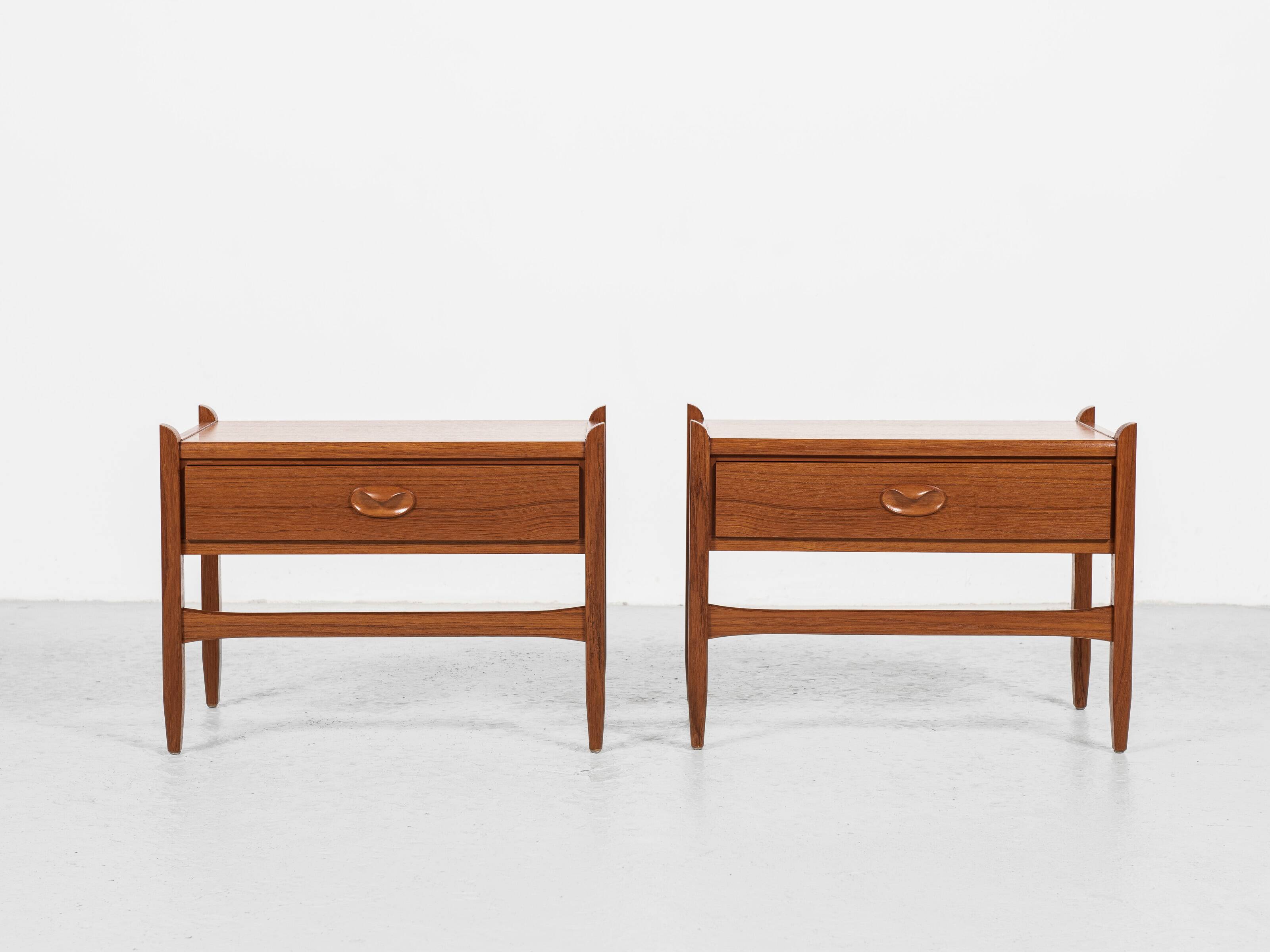 Midcentury Danish pair of night stands in teak 1960s