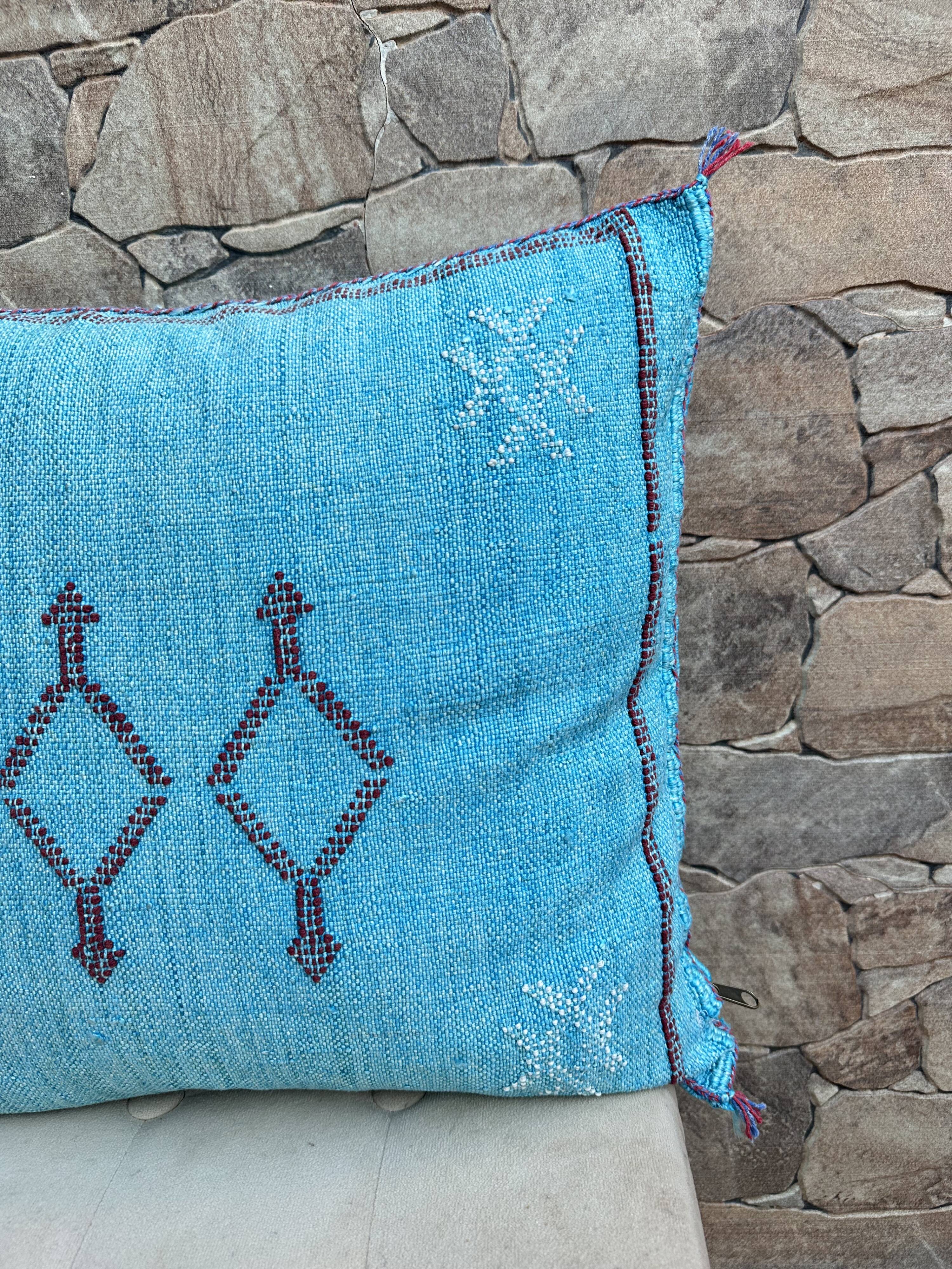Handmade Moroccan silk cushion cover