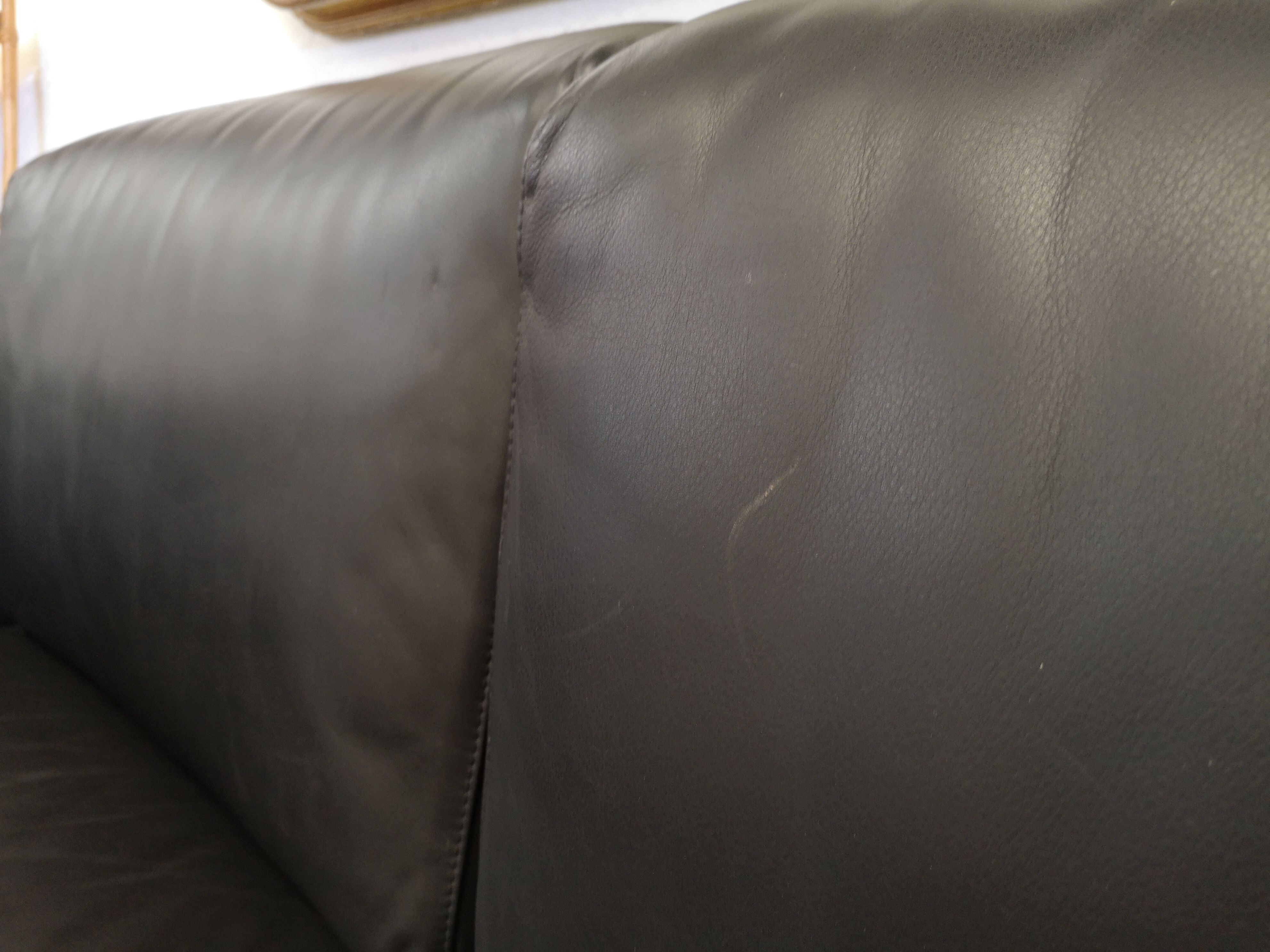 Bastiano by Afra and Tobia Scarpa edition Knoll 60s black leather sofa