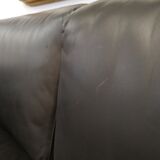 Bastiano by Afra and Tobia Scarpa edition Knoll 60s black leather sofa