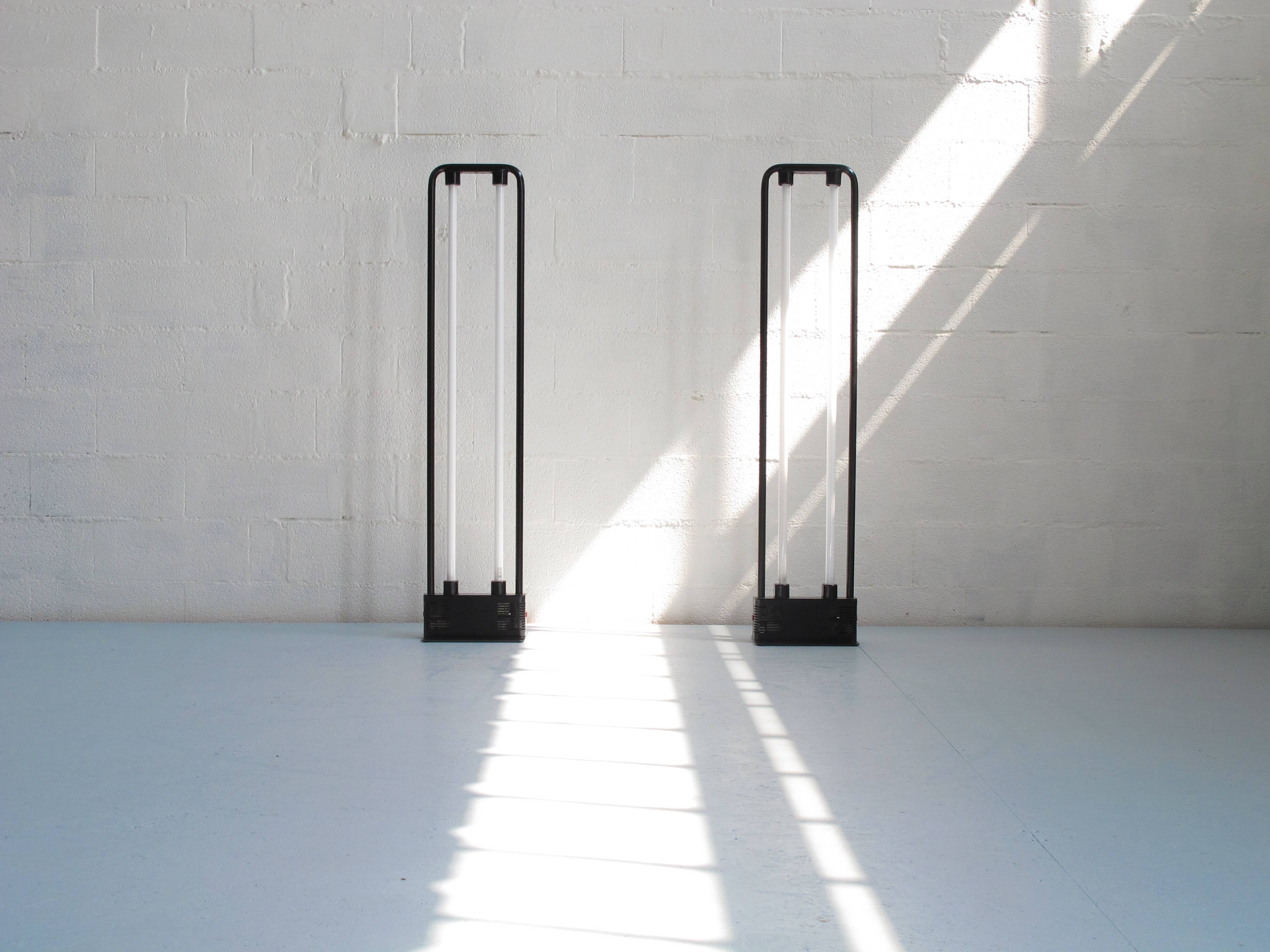 Pair of Duetto neon floor lamps, Zerbetto Italia, 1980s