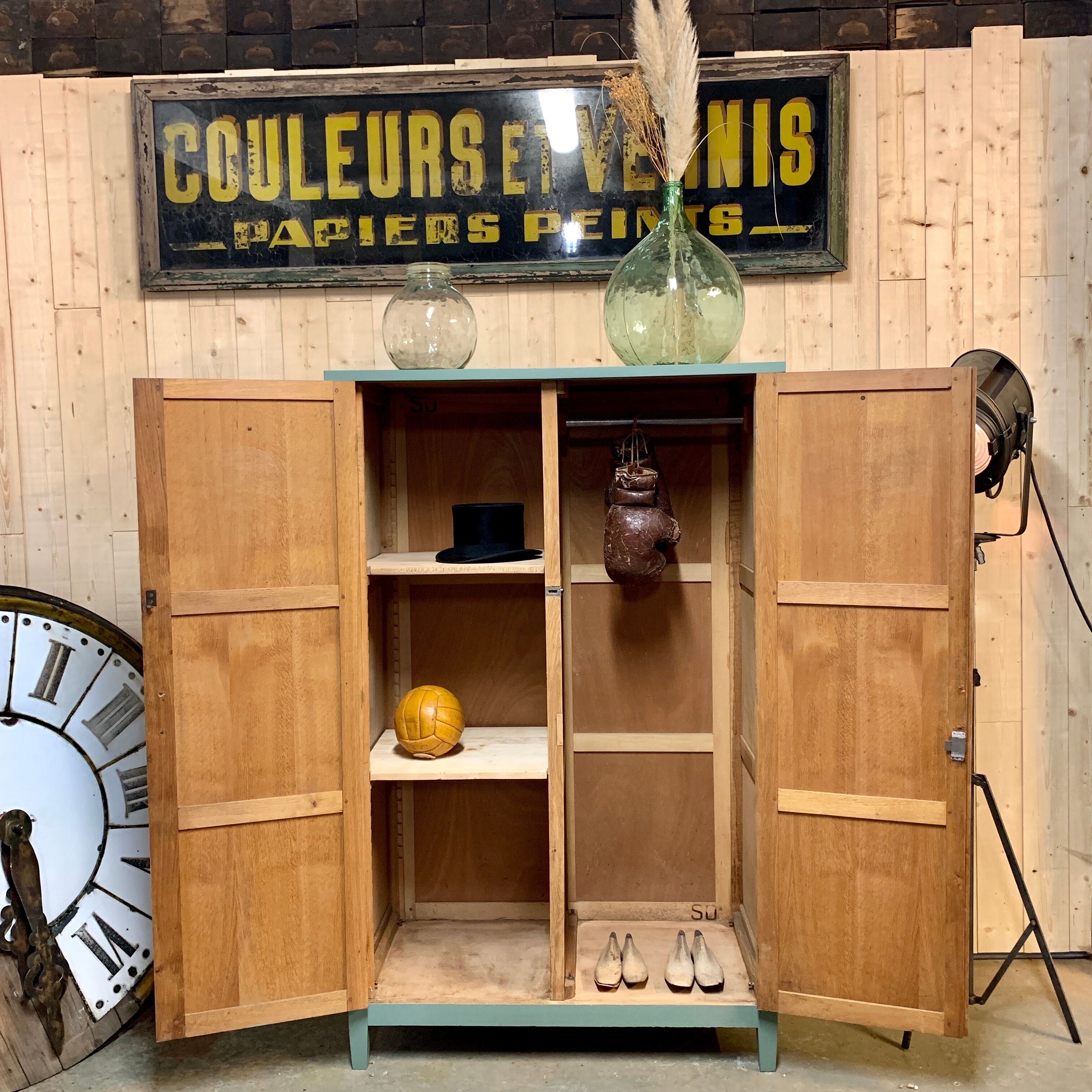 Parisian boarding school cabinet in oak  1950