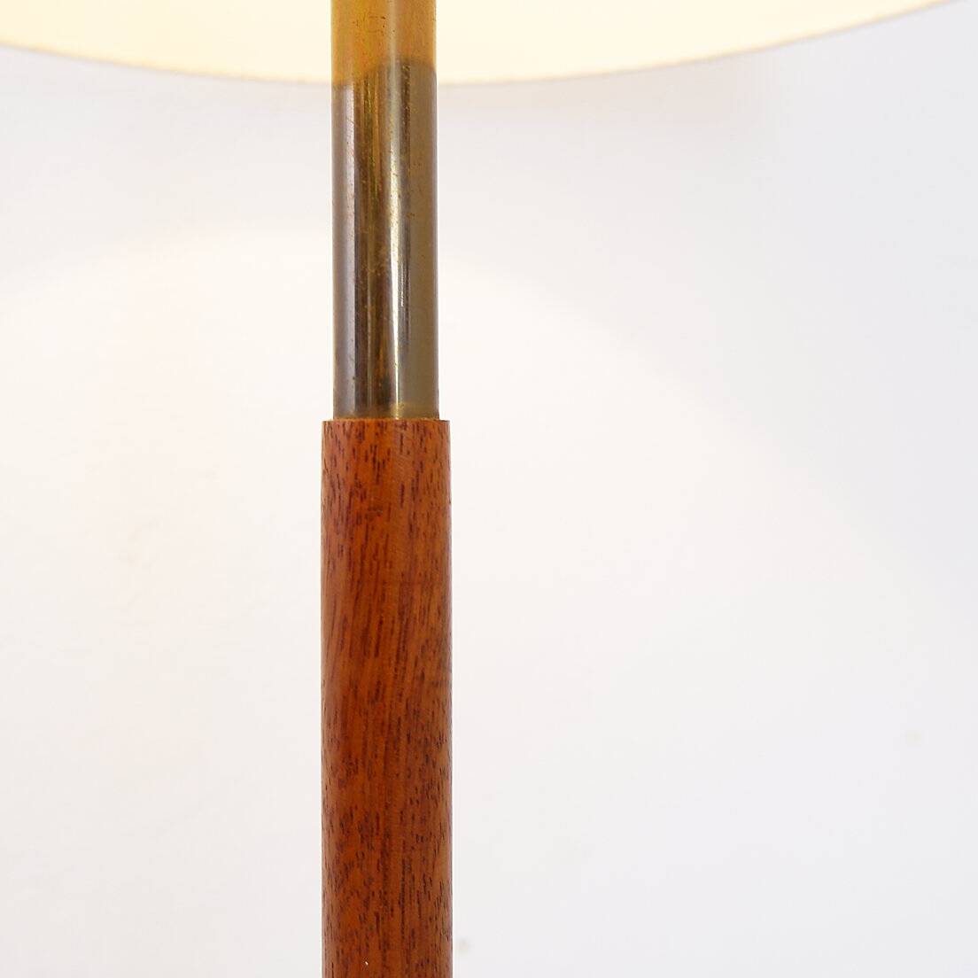 Mid-Century teak and brass floor lamp, Denmark, 1960s