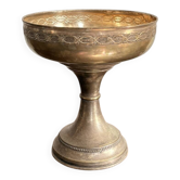 Footed Bowl Silvered Metal Second Empire Pearl Decor 19th Century