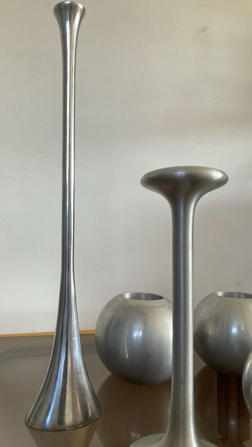 Set of 5 vintage IKEA aluminum candle holders