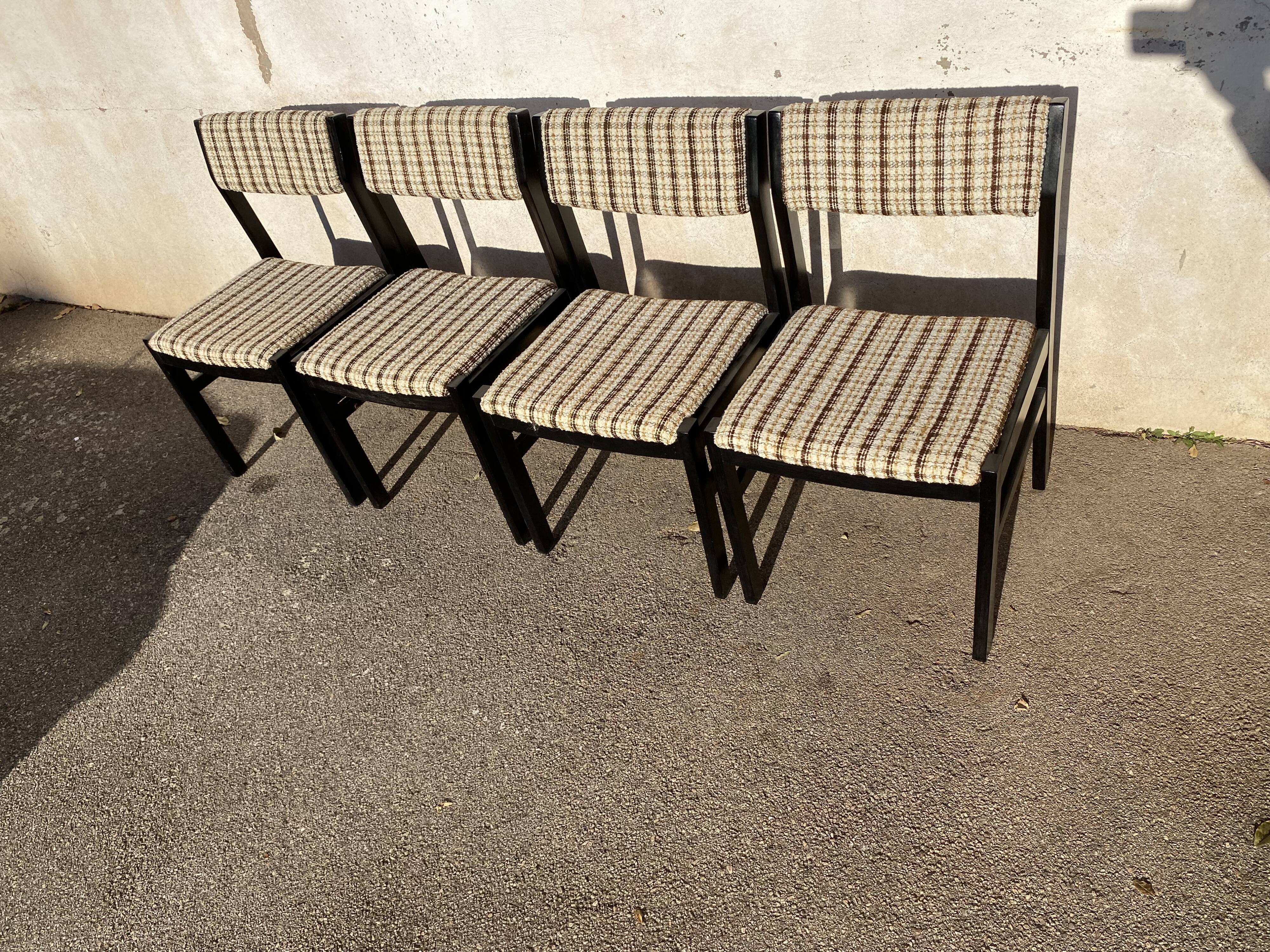 Set of 4 mobelstoff fabric chairs
