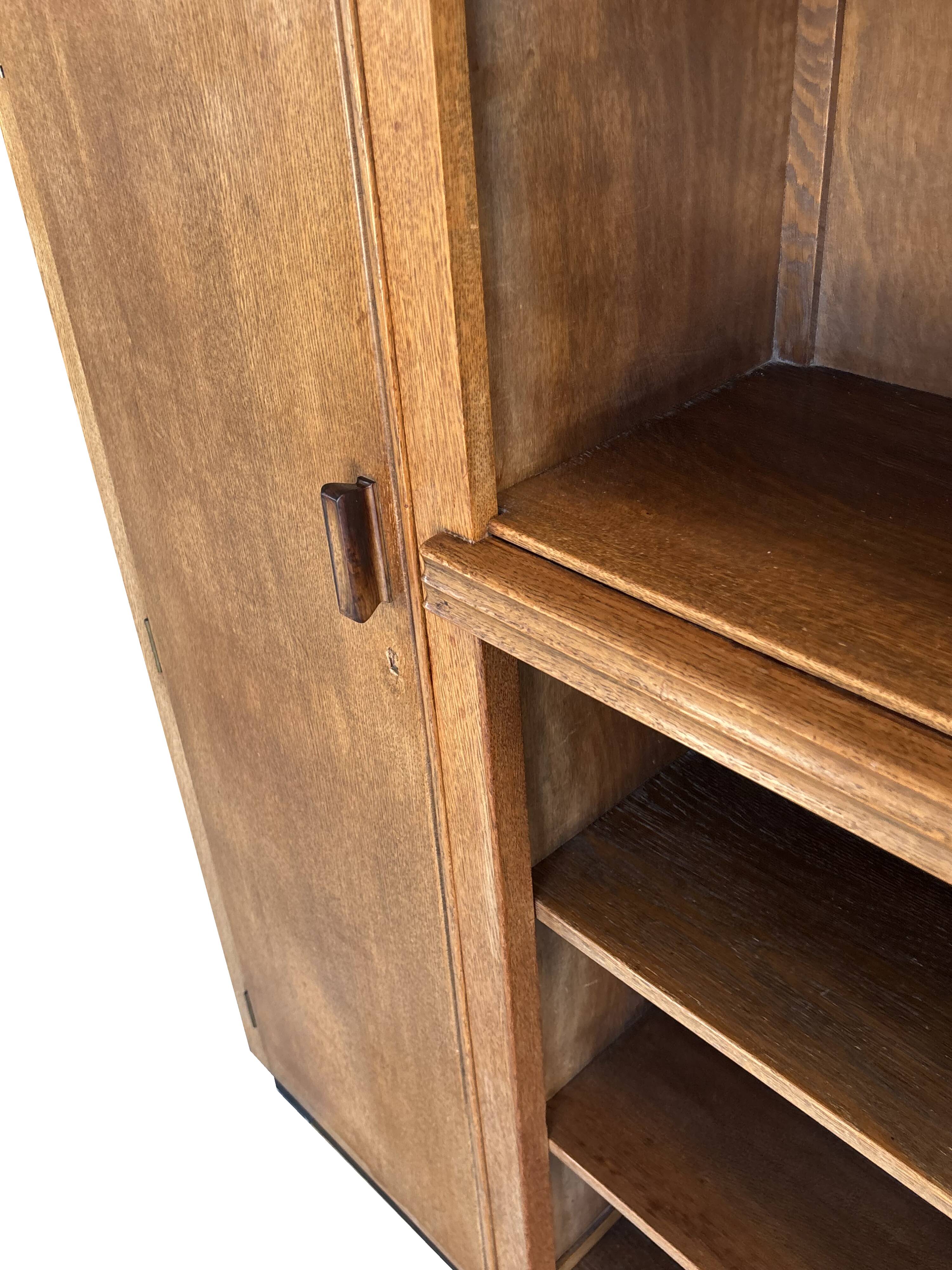 Art Deco XL Wall Cabinet Bookcase 1930s Oak Open Cabinet The Netherlands