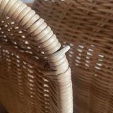 Wall-mounted rattan magazine rack