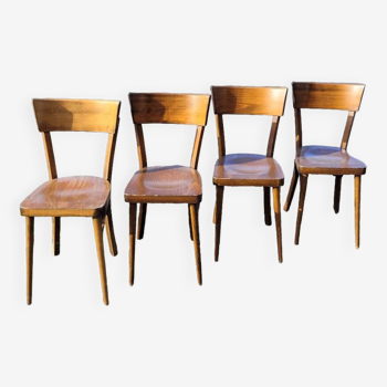 Série de 4 chaises de bistrot restaurant vintage- 1950s