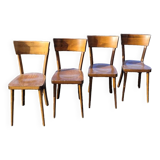Série de 4 chaises de bistrot restaurant vintage- 1950s