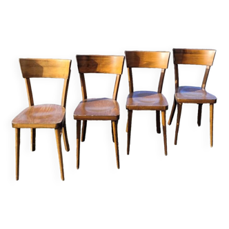 Set of 4 vintage restaurant bistro chairs - 1950s