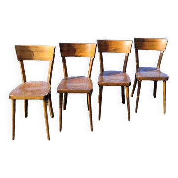 Série de 4 chaises de bistrot restaurant vintage- 1950s