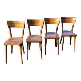 Série de 4 chaises de bistrot restaurant vintage- 1950s