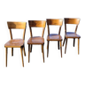 Série de 4 chaises de bistrot restaurant vintage- 1950s
