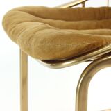 Chaises italiennes vintage en métal doré, Italie années 1970