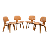 Charles and Ray Eames Early DCW Ash plywood Dining Chairs for Herman Miller