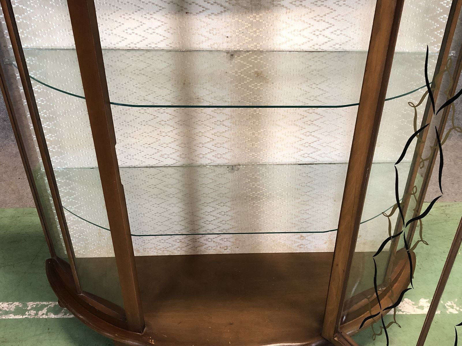 English Art Deco walnut showcase