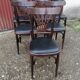 Set of 6 vintage black leatherette bistro chairs