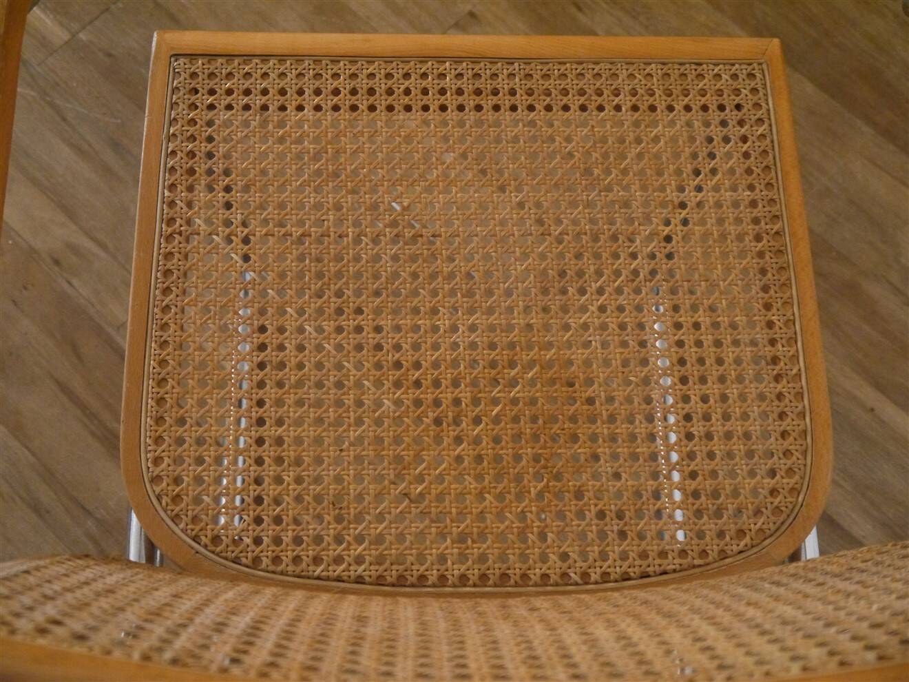 Fauteuil Cesca en bois metal et cannage 1970
