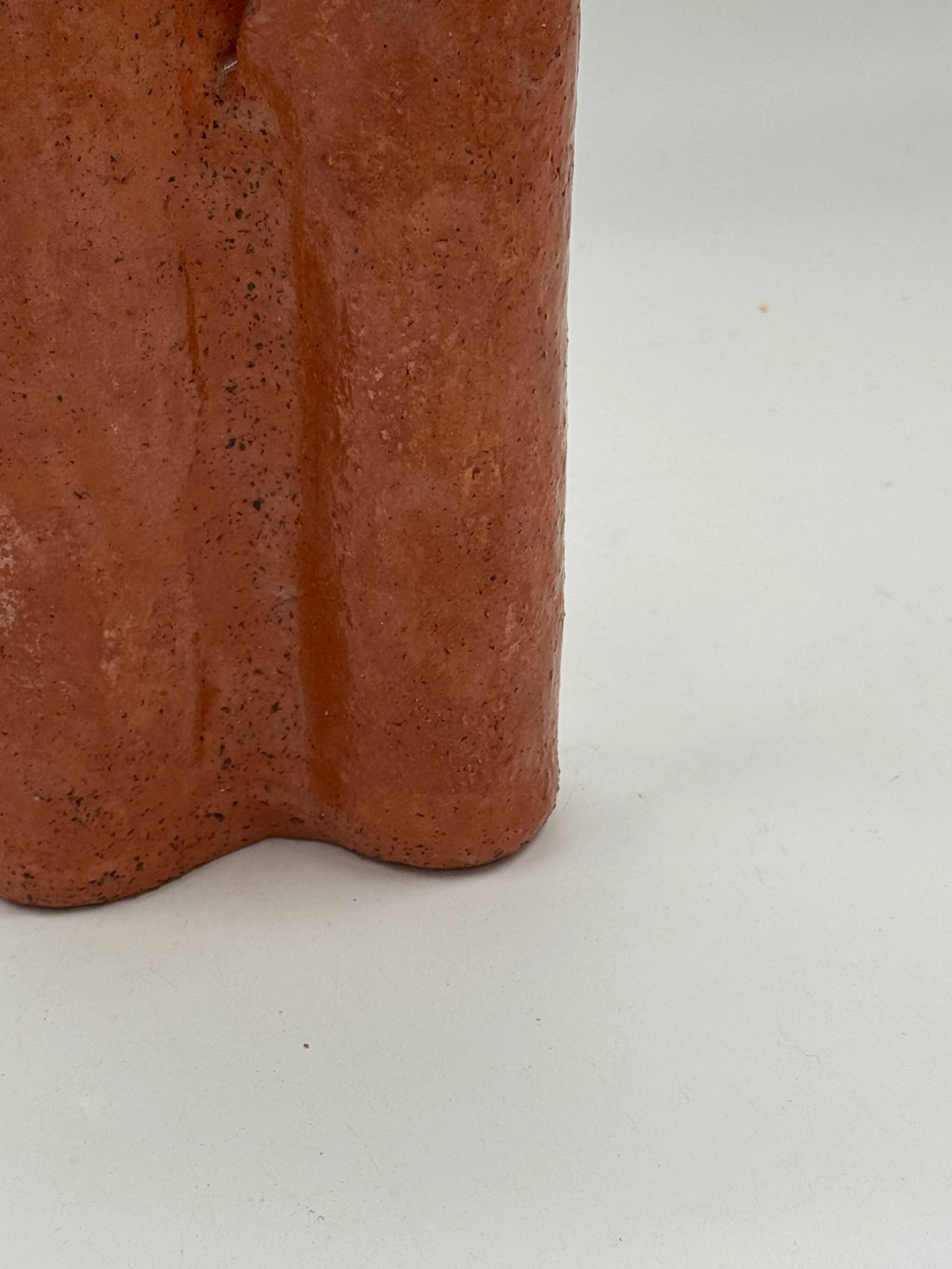Sculptural ceramic vase from the workshop, double-spouted terracotta.