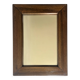 Brutalist rectangular wall mirror in solid wood, France 1950.