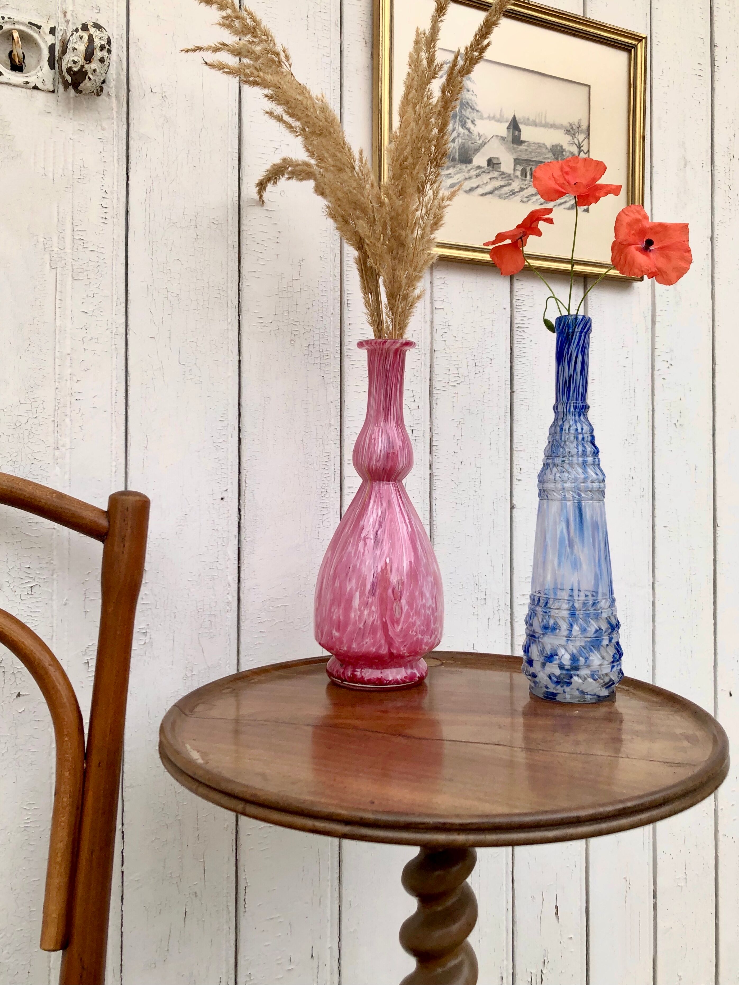 Pink clichy glass decanter