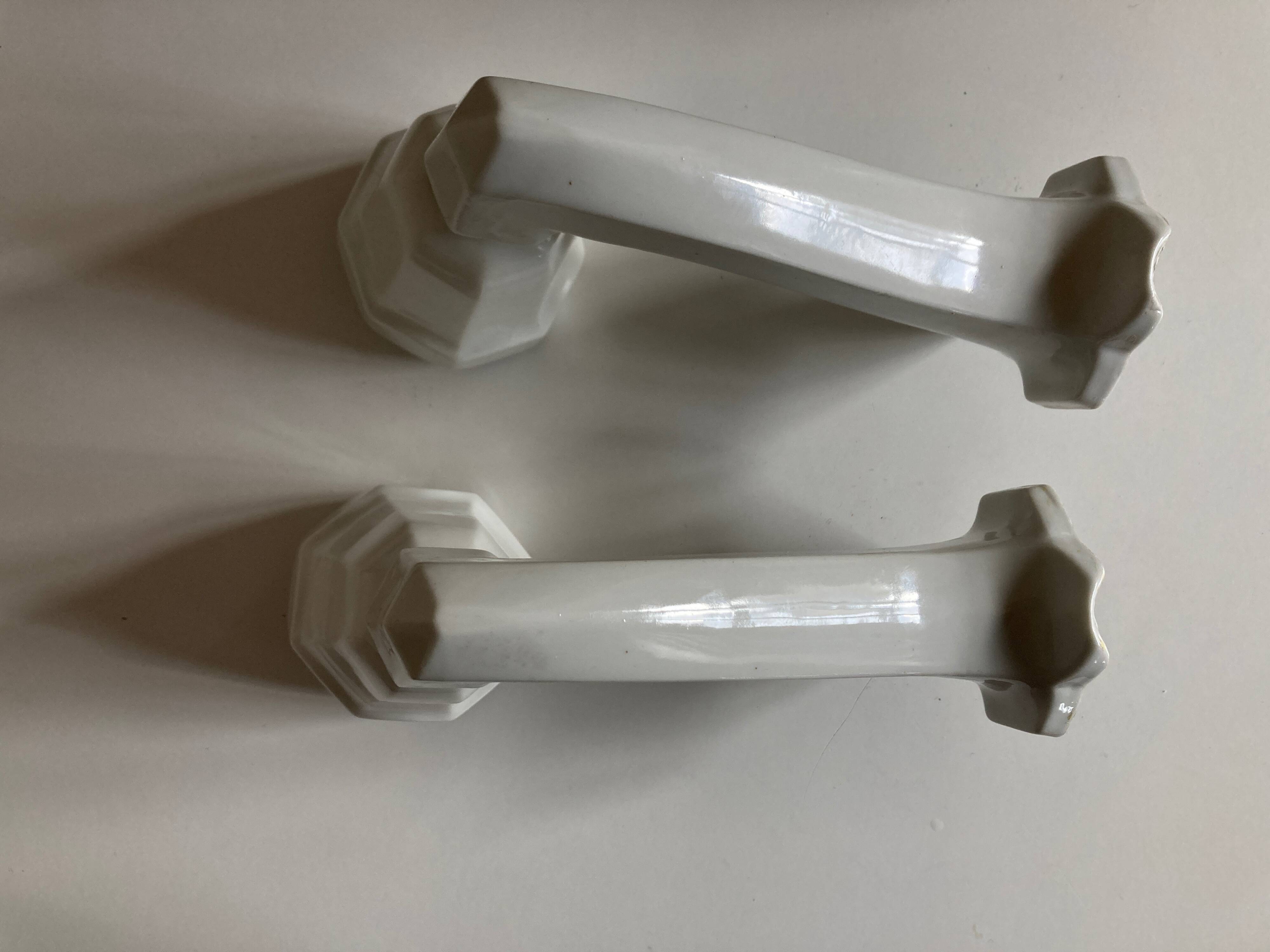 Pair of porcelain wall lights 1950 bathroom