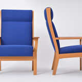 Set of Two Danish Mid-Century Modern GE 181 a Chairs by Hans Wegner for GETAMA