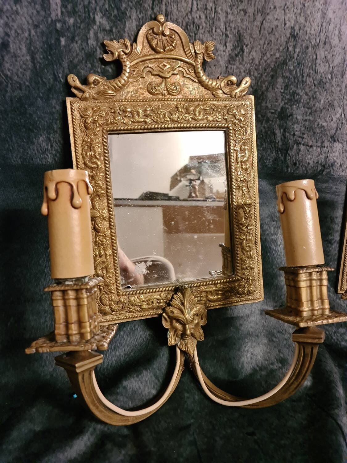 France 19th century pair of finely chiseled bronze sconces