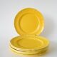 Set of 6 Badonviller lemon yellow dinner plates, 1960