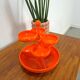 Orange plastic bowl set Emsa Germany vintage