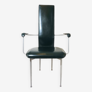 Fasem S44 B leather chair by Giancarlo Vegni & Gualtierotti