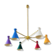 Chandelier 6 articulable arm multicolored
