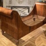 Set of 19th Century Italian Empire Flamed Walnut Sleigh Beds or Daybeds