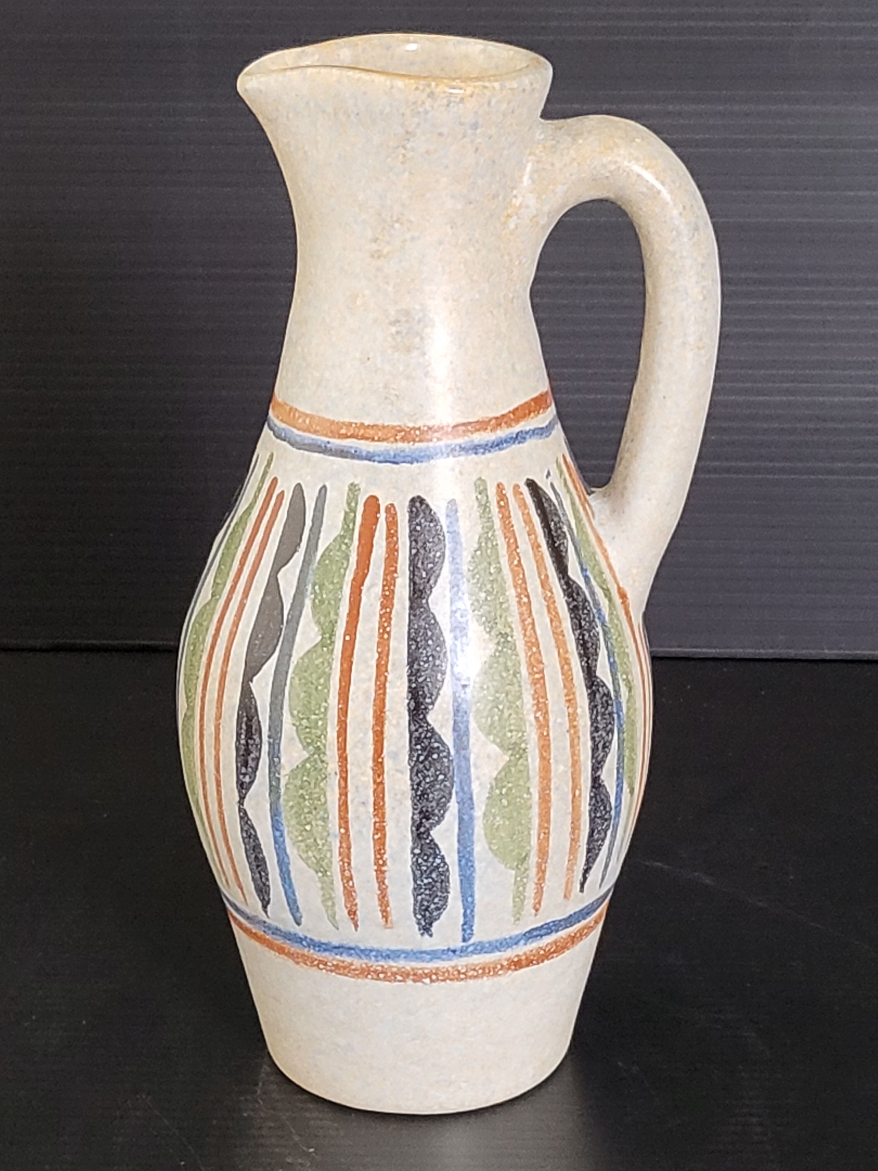 Vintage stoneware pitcher by J.M. Farkas 1970