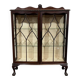 1930s English display cabinet in mahogany