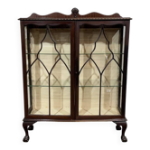 1930s English display cabinet in mahogany