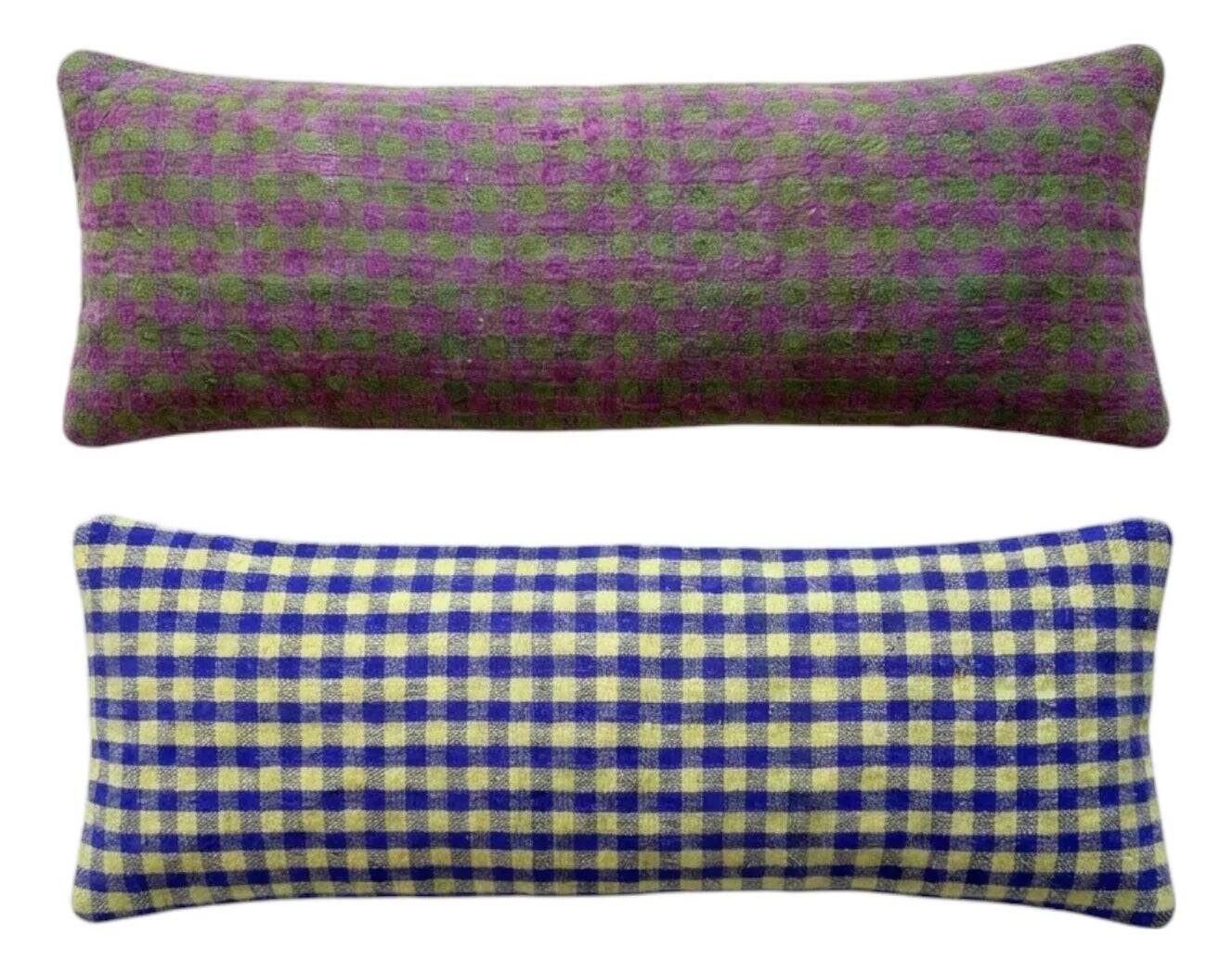 Set of 2 vintage kilim cushion covers 41x122 cm