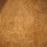 Curved wood armchair