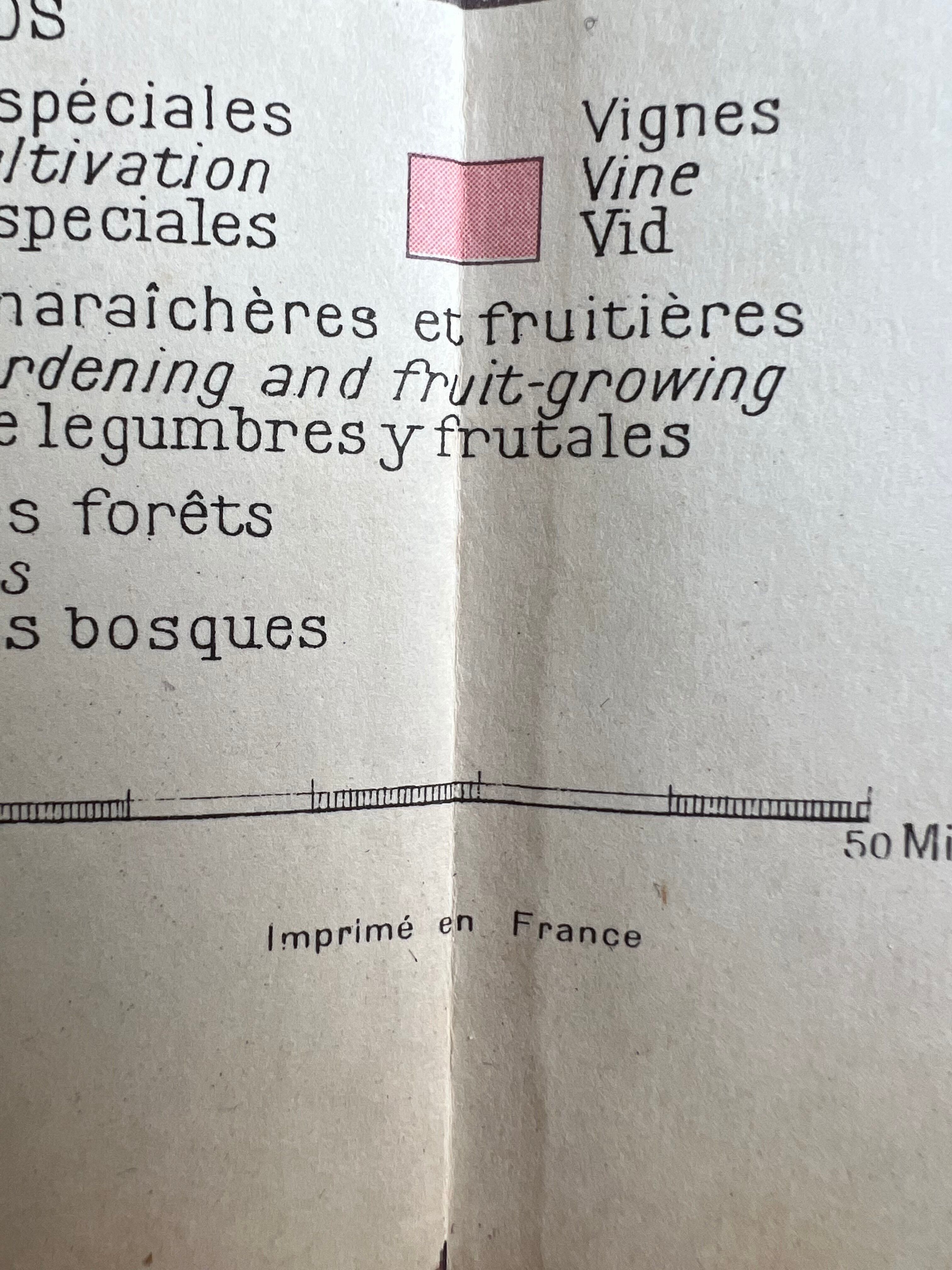 Old map of France Northern Part — Agricultural and cultural regions |