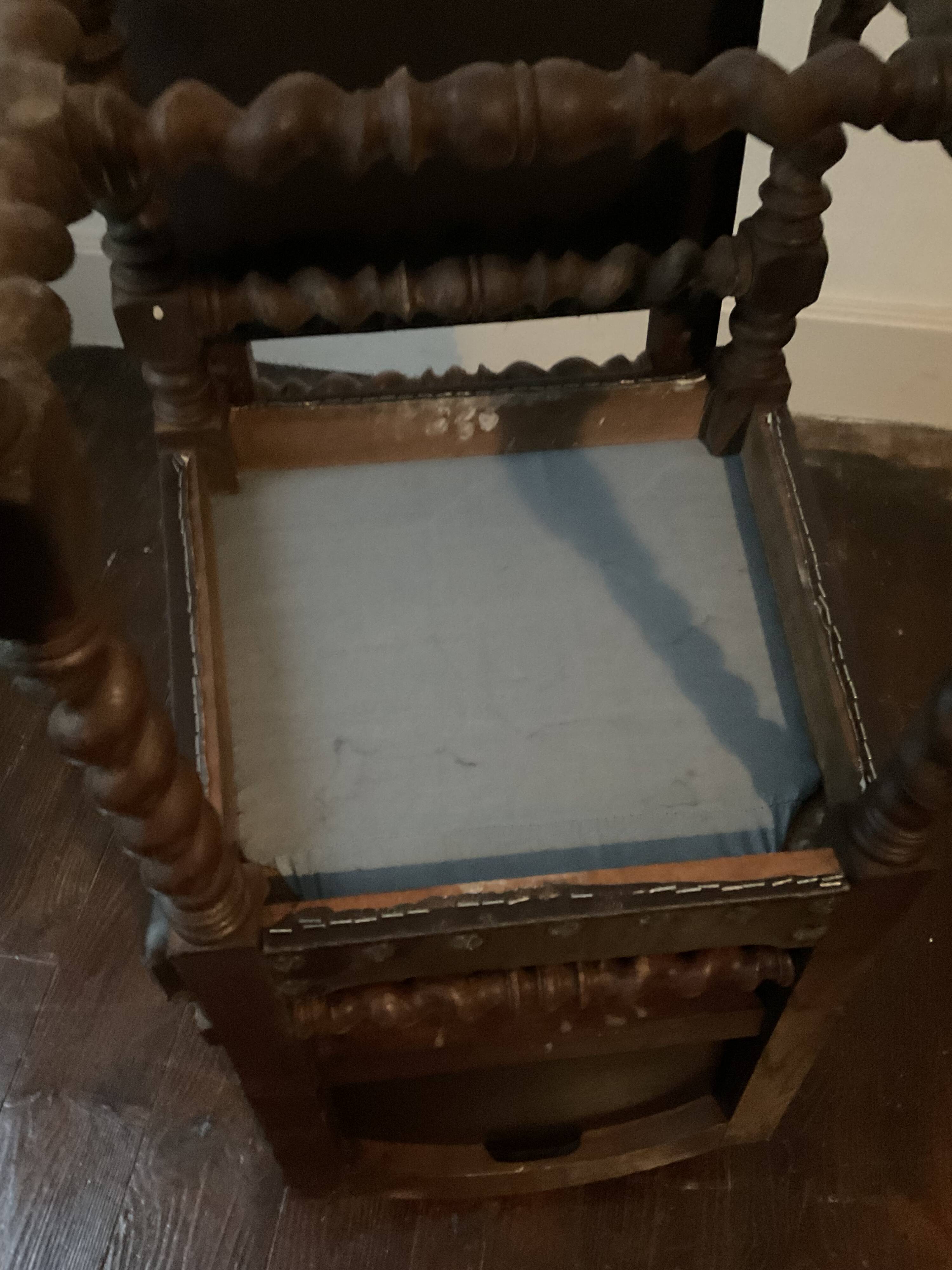 Pair of Louis XIII style oak chairs