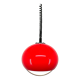 Mid century red hanging lamp with chrome by Harvey Guzzini for Meblo Italy