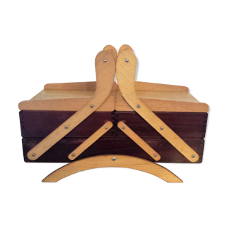 Sewing basket wooden of the 50/60